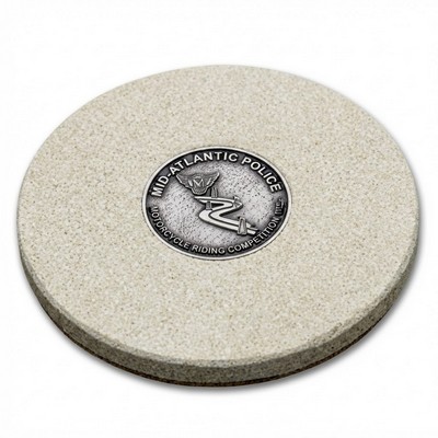 Limestone Coaster w/ Pewter Insert