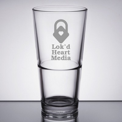 Laser Engraved Libbey® Restaurant Basics 22 oz. Rim Tempered Stackable Mixing Glass