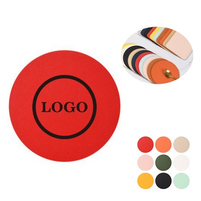 Customized Round PU Leather Coaster