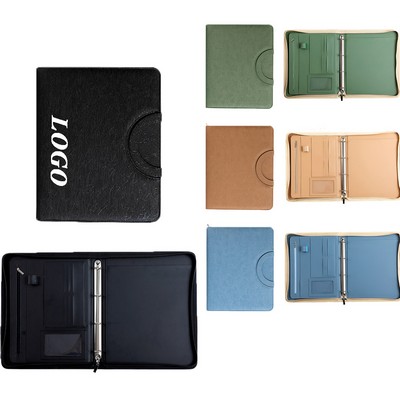 Pu Leather A4 Business Portfolio With Zipper