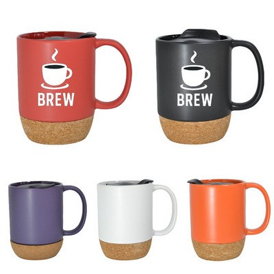 14oz.Cork Bottom Ceramic Mug