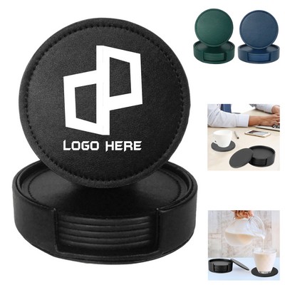 Pu Leather Round Coasters