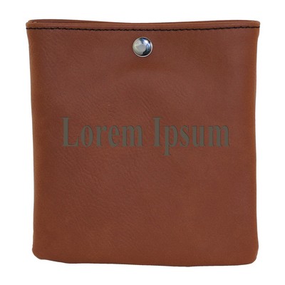 Suave™ Round Coaster w/Lasered Snap Pouch (Set of 4)