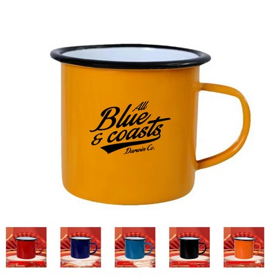 15oz Enamel Camping Coffee Mug with Solid Handle