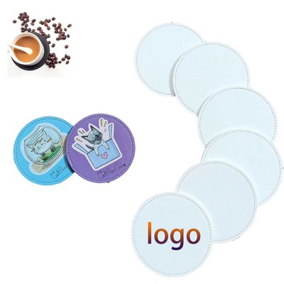 Full-color Custom Round PU Coasters