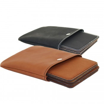 Suave™ Square Lasered Coaster w/Snap Pouch (Set of 4)