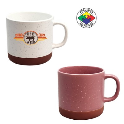 13 Oz. Satin Mauve Speckled Phoenix Mug w/Terra Cotta Base - Dishwasher Safe - Precision Spot Color