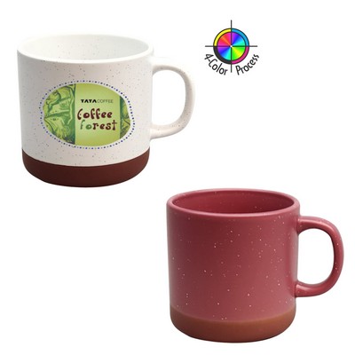 13 Oz. Satin Berry Speckled Vintage Phoenix Mug w/Terra Cotta Base - Dishwasher Safe - Full Color