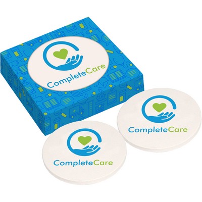 Ceramic Coaster with Custom Packaging - 2 Coaster Set