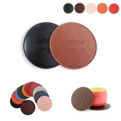 Customized Circular PU Coasters with Embossing