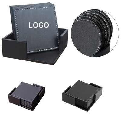 Set Of6 Leatherette Coasters