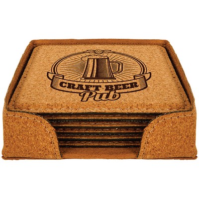 Square Cork 6-Coaster Set