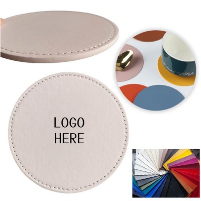 Round PU Leather Coaster