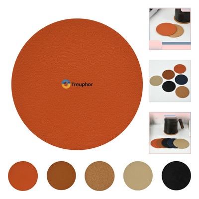 Cork Backing Leather Coaster