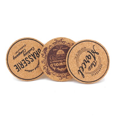 4" Round Cork Coaster