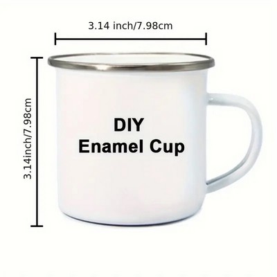 Custom Enamel Mug with Stainless Steel Rim – Heat Transfer Coated Camp Cup