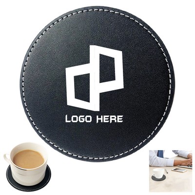 Pu Leather Round Coaster